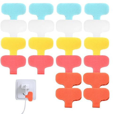 Cable Labels - 20X Cord Tags | Reusable Wire Markers, Write Cable Identifier Assorted Colors, Organizing Wires and Identification