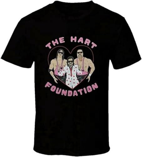 Men's The Hart Foundation Tag Team Wrestling T-Shirt Sport Tee Black L