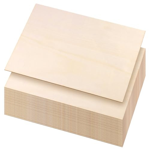 ZEONHAK 30 fogli di legno compensato da 30 x 20 cm, spessore 1,5 mm, pannelli in compensato naturale per fai da te e incisione