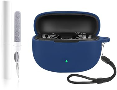 Silikon-Schutzhülle für EarFun Air Life TW205 kabellose Ohrhörer – langlebige und umweltfreundliche Bluetooth-Kopfhörerabdeckung mit präzisen Löchern und Ladekompatibilität – Dunkelblau