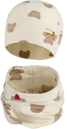 MAKFORT Loop Kinder Mit Beanie Mütze Kinder Baumwoll Schals Baby Schals Winter Loop Schal Junge Und Mädchen