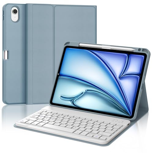 JADEMALL Custodia Tastiera per iPad Air 11 M2/M3/M4 2024/2025/2026 | Italiano QWERTY Tastiera Bluetooth Magnetica Staccabile per iPad Air 11 M2/M3/M4 2024/2025/2026, Blu