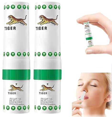 VRYNDH 2 Stück Natürlicher Naseninhalator mit ätherischen Ölen & Menthol, Thai-Aroma-Stick für Frische, Konzentration & unterwegs