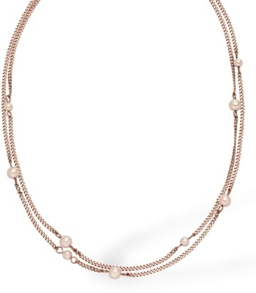 Purelei Sea Gleam Kette – Feine Halskette mit Muschelperlen in zwei Größen – Edelstahl (Gold 14K vergoldet/Silber/Roségold 18K) – 40–45 cm elegante Perlenkette für Damen
