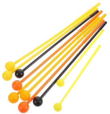 Ciieeo 10 Stück Trommelschlägel aus Strapazierfähigem Kunststoff in Verschiedenen Größen und Kräftigen Farben Geeignet für Xylophon und Glockenspiel Langlebige Percussion Schlägel