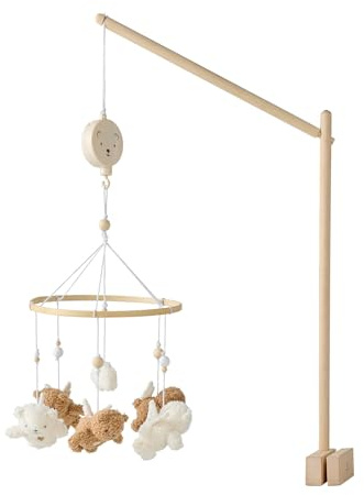 VERTBAUDET Mobile mit Musik, Bär, Baby, Holz, Beige, TU