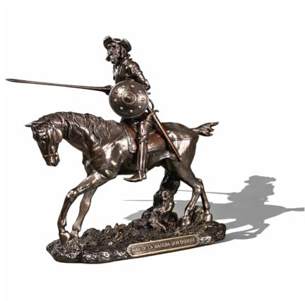 Parastone Don Quijote Figur 18,5 cm - Der legendäre Ritter aus Kunststein, Bronze-Optik - Detailreiche Dekofigur für Wohnzimmer, Büro & Sammler