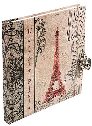Tagebuch mit Schloss - Esprit Paris Classic liniert 17 x 16 cm verschiedene Motive (Eifelturm, Rot)