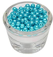 Creativery 100 Perlen 6mm dunkel türkis 340D // Kuststoff Bastelperlen Drahtsterne Wachsperlen Perlenkette