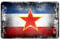 Cadora Magnetschild Kühlschrankmagnet Flagge Jugoslawien Shabby chic abgenutzt Used Look