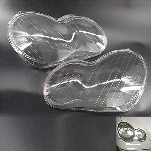 Phare lentille Transparente Plastique Coque Housse de Compatibilité avec 4 Portes W203 Classe C C200 K C230 C280 2001~2002 2003 2004 2005 2006 2007 (Incompatible avec la Coupe Kompressor 2 Portes)