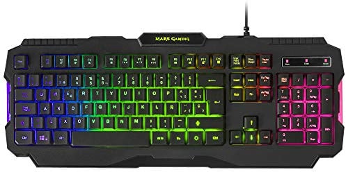 Mars Gaming MRK0, Teclado con Retroiluminación, USB/Alámbrico, Negro