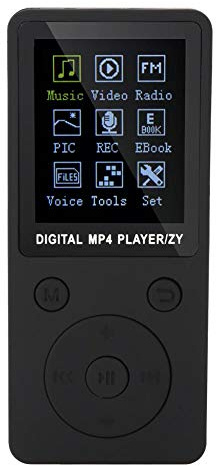 VBESTLIFE 32 GB MP3 Player / MP4 Player, Beweglicher 1,8 Zoll Bildschirm MP4 Musik Spieler,unterstützt 32GB TF Karte,Musik, Radio, , Video, E-Book, integrierte Stoppuhr(Schwarz)