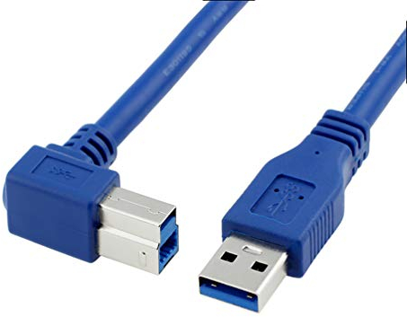 LoongGate USB 3,0 Cable a Macho a B Macho Angulado, 90 Grado Conector USB 3,0 Cable para Impresora, Portátil, Dock (AM-BM 3m)