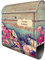 banjado® Design Briefkasten personalisiert Blumenpfücken 38,5x46,5x13cm & 2 Schlüssel - Briefkasten Stahl Silber Zeitungsfach pulverbeschichtet - Postkasten A4 Einwurf inkl. Montagematerial