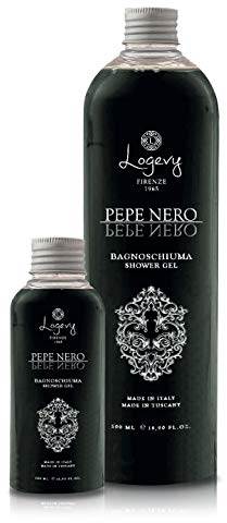 LOGEVY - Duschgel - 2 Packungen à 100 ml - Macht Ihre Haut weich und hydratisiert - Black Pepper