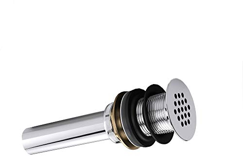 doporro Waschbeckenstöpsel Waschbecken & Waschtisch Stöpsel Ø 62mm | Ablauf Ventil für alle DIN-Waschbecken PU015 Chrom | Ablaufgarnitur Abflussstopfen ohne Überlauf