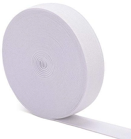 Elastic Bands for Sewing White 1 Inch 12 Yard High Elasticity Knit Spool Sewing Band for Waistbands Pants Clothes and Crafts DIY, Airisoer