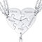 FaithHeart Silber DIY Puzzle Kette für 5 Edelstahl Silber BFF Kette mit Herzanhänger für Best Friends