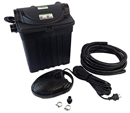 Kerry Electronics keb09000 - Teichfilter-Set für Teiche bis 9000L: inkl. Filter, Pumpe, Schlauch und Zubehör