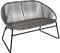 Charles Bentley Zanzibar 2 Seater Indoor, Outdoor, Patio, Conservatory, Balcony, Furniture Bench, In Grey PE Rattan, With Black Powder Coated Frame, Contemporary, Wicker Seat (67x118x77cm)