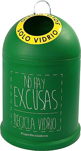 TIENDA EURASIA - Cubo de Basura para Reciclaje de Vidrio Original, Medidas: 29x29x45cm (NO HAY EXCUSAS)