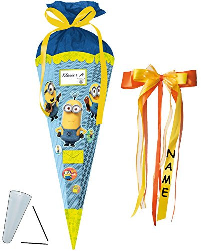 alles-meine.de GmbH komplette Füllung - Circa 200 Teile - für BASTELSET Schultüte - Minion - mit/ohne Kunststoff Spitze - Zuckertüt..