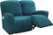 HKPLDE Samt Stretch Sesselbezug 6-Stücke Sesselschoner 2 Kissen Sofa Schonbezüge Möbelschutz Soft Washable-Tiefes Wasser blau