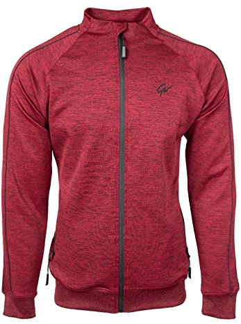 Gorilla Wear Wenden Track Jacket - schwarz/gold - leichte bequeme Trainingsjacke mit Logo zum Sport Freizeit Alltag Workout Training Passform Reissverschlusstaschen aus Polyester Elasthan