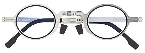 DIDINSKY Graduierte Zusammenklappbare Lesebrille für Männer und Frauen. Presbyopie-Brille mit Metallrahmen und Blaulichtschutzgläsern. Graphite +2.0 - MET ROUND