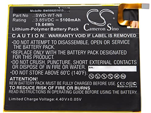 vhbw 1x Akku kompatibel mit Samsung Galaxy Tab A 8.0 (2019) Tablet Pad (5100 mAh, 3,85 V, Li-Polymer)