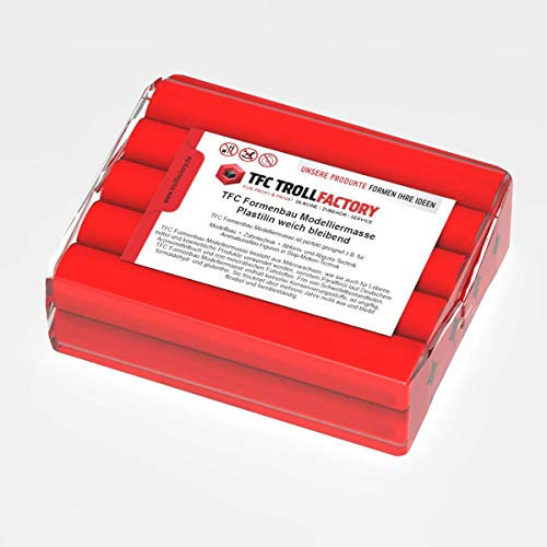 TFC Formenbau Modelliermasse rot Plastilin weich bleibend schwefelfrei - Größe: 5kg (5x1000g)