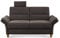 CAVADORE 2-Sitzer Sofa Wyk / 2er Couch im Landhausstil mit Federkern, Kopfstütze + Holzfüßen / 166 x 90 x 89 / Chenille, Braun
