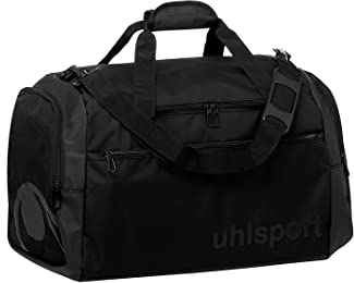 Uhlsport ESSENTIAL 75 Liter SPORTTASCHE Reisetasche für Damen und Herren - mit zwei Seitentaschen und Frontfach - Tasche für Sport, Reisen, Fitness, Gym, Handball, Fußball - Schwarz