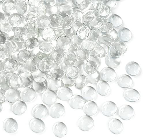 VGOODALL Lot de 420 galets en verre transparent 1,9 kg | 1,5–2 cm pour gravier d'aquarium, remplissage de vase, culture hydroponique et décoration d'intérieur