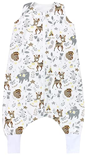 TupTam Baby Sommer Schlafsack mit Beinen 0.5 TOG OEKO-TEX zertifizierte Materialien unwattiert Unisex, Farbe: Wilde Tiere, Größe: 92-104