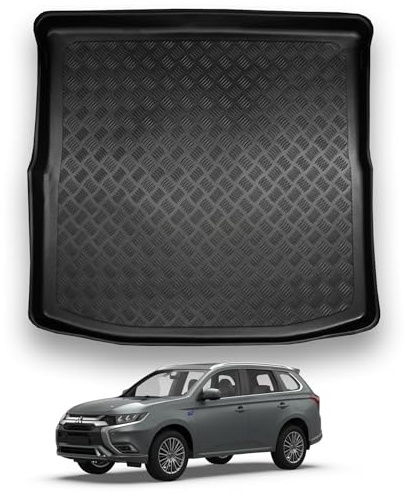 NOMAD Boot Liner Mat for Mitsubishi Outlander 2013-2021 | Tailored PE Car Boot Protector Tray, Waterproof Raised Edge Trunk Mat, Easy Clean Cargo Floor Liner