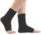 2 paires de manchons de pied en bambou compressés, chaussettes de compression en bambou à bout ouvert anti-fatigue pour dormir, chaussettes apaisantes pour la neuropathie (Black)