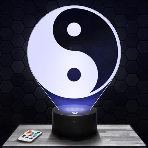 Nachttischlampe - Touch-Nachtlicht Yin und Yang Kräfte 3D-LED-Lampe Illusion, Geschenkidee Weihnachten Geburtstag Junge und Mädchen Nachttischlampe Kinder- oder Erwachsenenzimmer