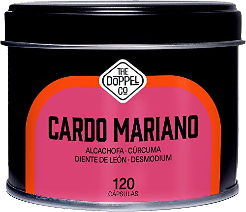 Cardo Mariano con Alcachofa, Cúrcuma, Diente de León y Desmodium - 80% de Silimarina - 120 cápsulas - Alta dosificación - Detox Depurativo, Mejora la digestión - Libre de Plástico
