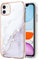 IMIRST Basic Case Compatiable with iPhone 11 IMD Soft TPU Silicone Bumper Matte Marble Scratch-Resistant Slim Protective Phone Case Back Cover for Apple iPhone 11，YBI White