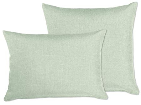 BEAUTEX Kissenbezug 40x40 Kissenhülle Hellgrün Leinenoptik 2er Set | Leinenoptik, verdeckter Reißverschluss, pflegeleicht, 40x40 bis 80x80 cm, für Sofa und Dekokissen