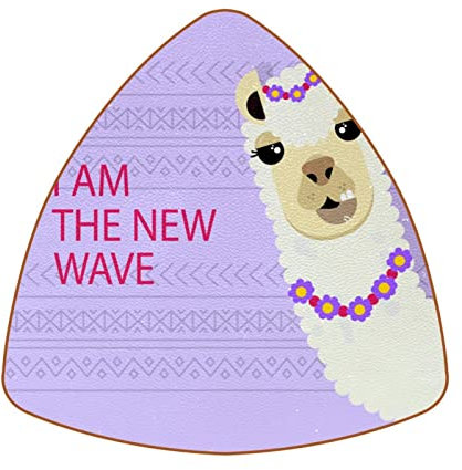 6 Stück Untersetzer für Tisch, dreieckig, personalisierte Getränkeuntersetzer, Heimdekoration, niedliches Lama-Alpaka, I am The New Wave