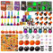 Leesgel Decorazioni Halloween, 229 Pezzi Sacchetto Caramelle/Palloncino/Braccialetto/Timbro/Ragno/Pipistrello/Tatuaggi/Stickers, Gadget Regalo Festa Compleanno Accessori Giochi