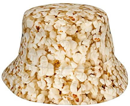 IUBBKI Popcorn Texture 4 Food Pattern Hut für Damen und Herren, lustige Eimerhüte, Sommer-Fischermütze, Reise-Strandhut, verstaubarer Sonnenhut für Erwachsene und Teenager