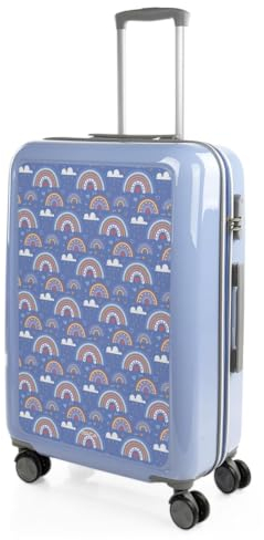 ITACA - Koffer Mittelgroß - Polycarbonat hochwertiger und Stabiler reisekoffer mit Rollen - Koffer Mittelgroß 4 Rollen Leicht mit Kombinationsschloss. Koffer Regenbogen