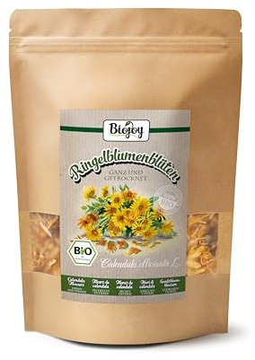 Biojoy Fleurs de Calendula séchées BIO (100 g), entières et sans additifs (Calendula officinalis L.)