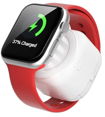 BAHOND Magnetic Wireless Portable Charger for Apple Watch Series 9/8/7/6/5/4/3/2/1/SE/Ultra, 1200mAh Power Bank for iWatch with Dual Built-in Charging Cables for Input