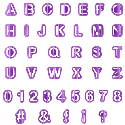 40 Pieces Fondant Alphabet Cutter, Fondant Cutter, Alphabet Fondant Puncher, Fondant Cutting Machine, Number, Alphabet Fondant Cutter Set, Cookie Cake Cutting Accessories