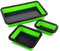 3pcs Collapsible Foldable Silicone Tool Tray for Mechanic's Folding Bowl & Magnetic Base for Bolts Screws Nuts Gaskets (Green)